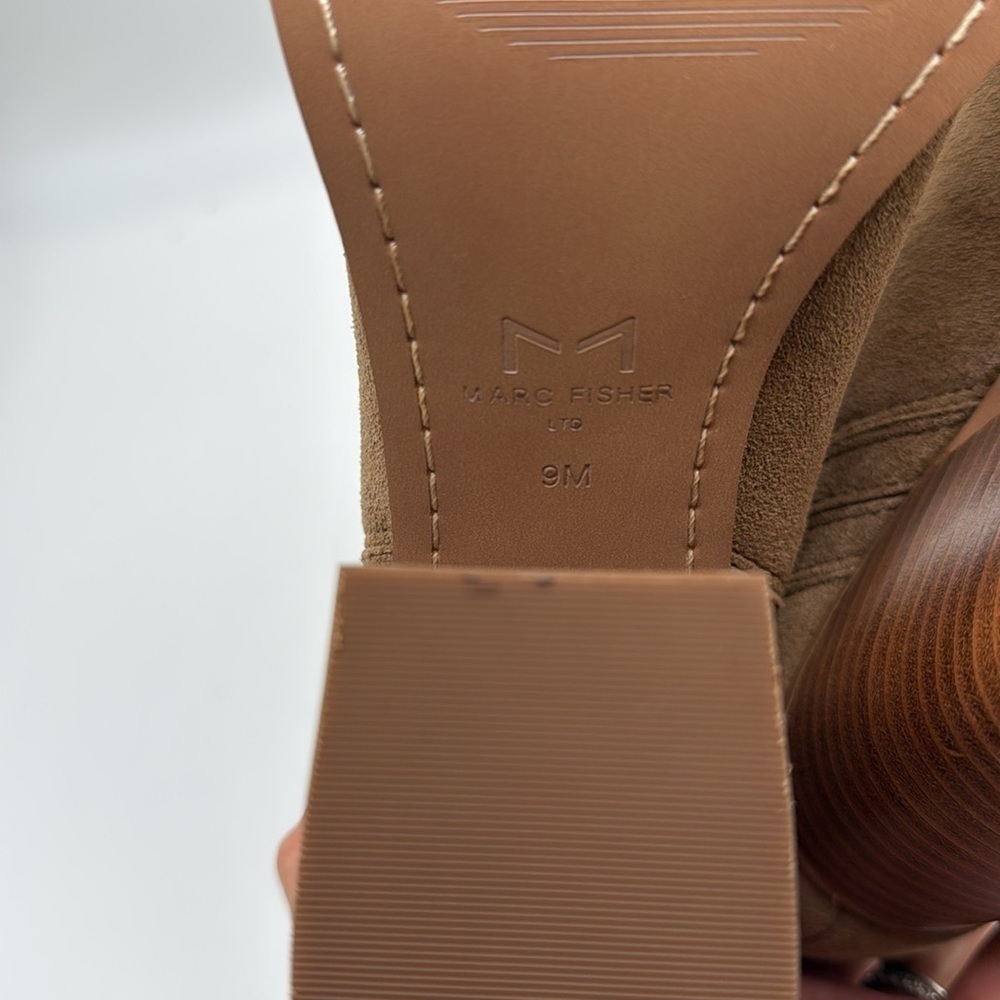 Marc Fisher Oshay Pointed Toe Booties in Natural Suede Size 9 - Picture 8 of 11
